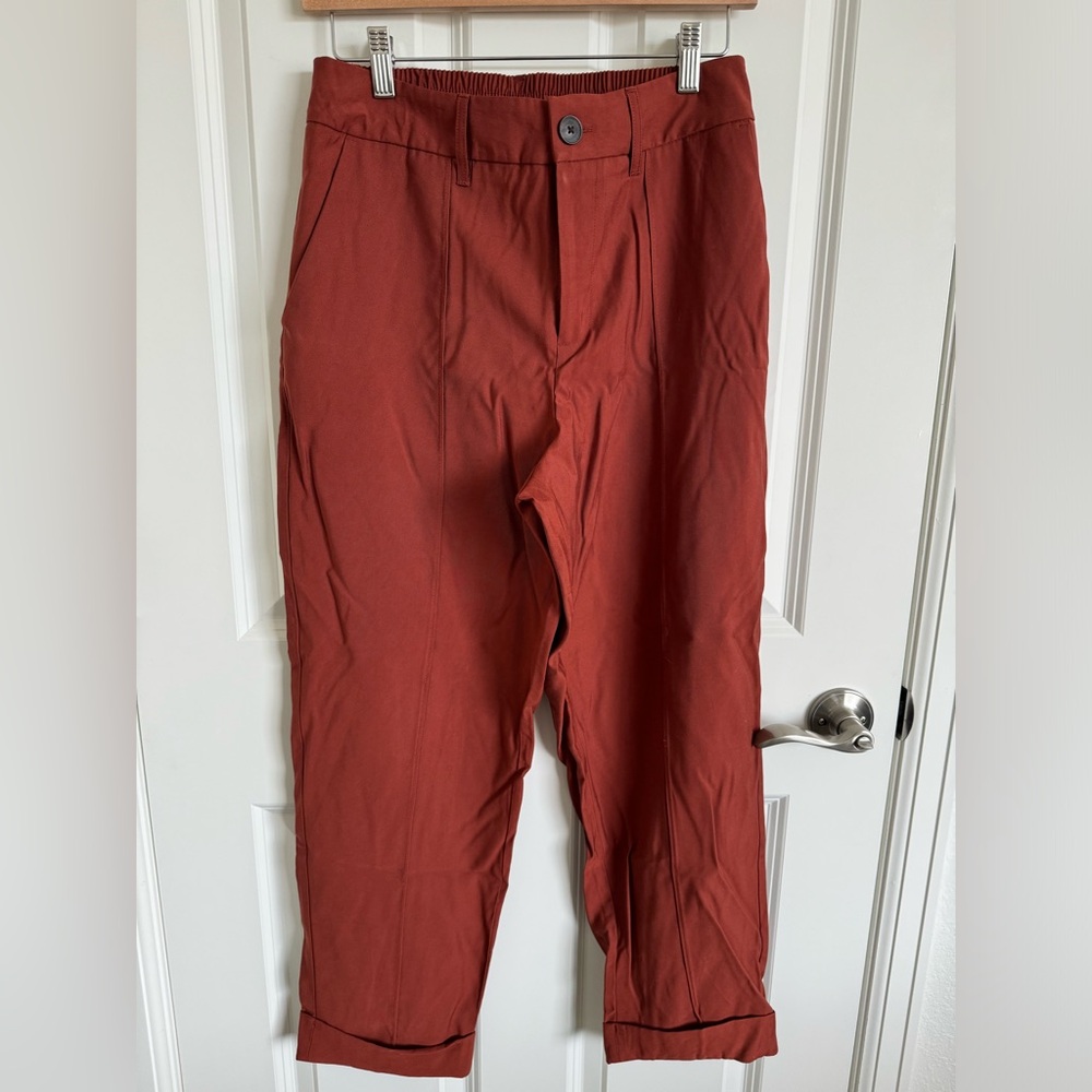 A New Day | Wide Leg Cuffed Trousers | Rust
